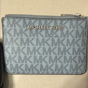 Michael Kors Light Blue Monogram Card Holder